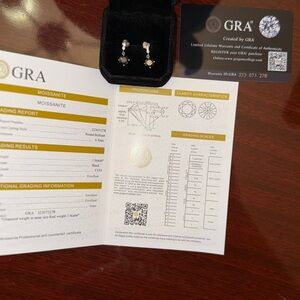 NWT STERLING SILVER AND BLACK MOISSANITE EARRINGS - GRA CERTIFIED